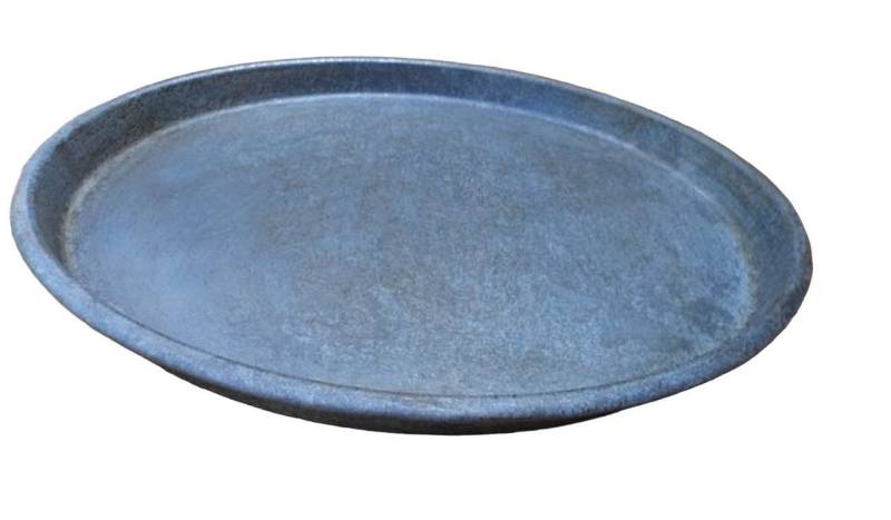 Deko-Impression Tablett Metall-Tablett Deko-Tablett Kellner-Tablett. Stabil silbergrau 42 cm, (1-tlg) von Deko-Impression