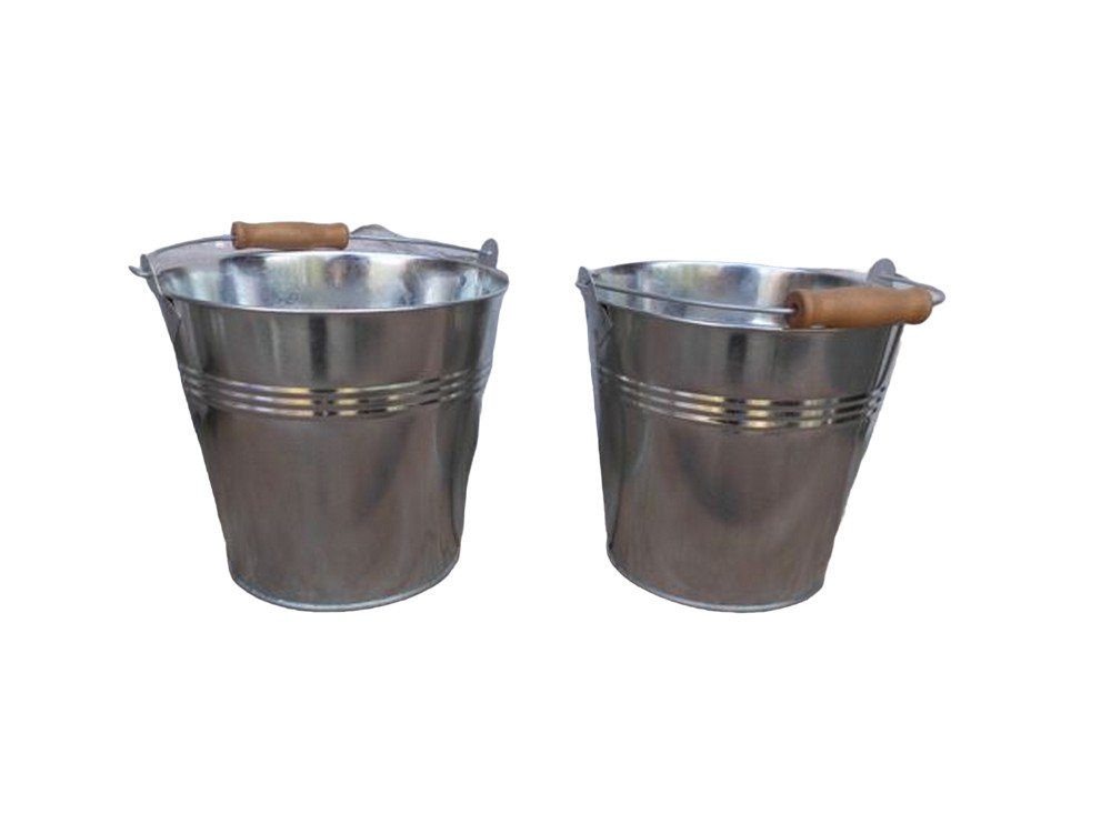 Deko-Impression Übertopf Blecheimer Pflanztopfset 2 St. Pflanztöpfe Blumentopf Tisch-Deko 16 cm (2 St) von Deko-Impression