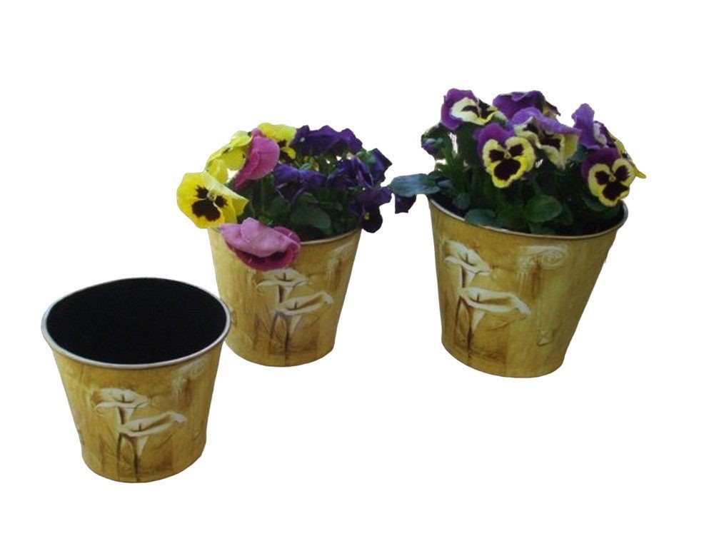 Deko-Impression Übertopf Pflanztopf - Set Pflanztopf Blumentopf Calla 3 Stück 3 Größen (3 St) von Deko-Impression
