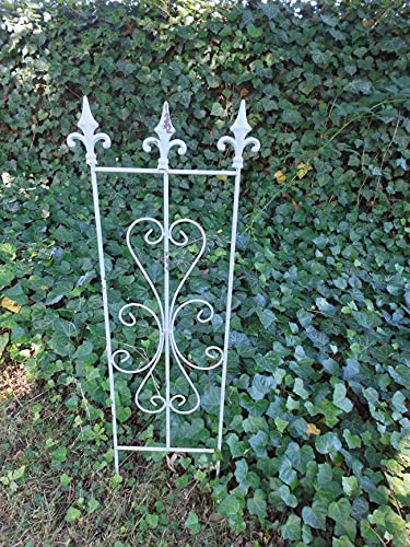 Verziertes Rankgitter Rankhilfe Eisen massiv hellgrau 104 x 35 cm von Deko-Impresion