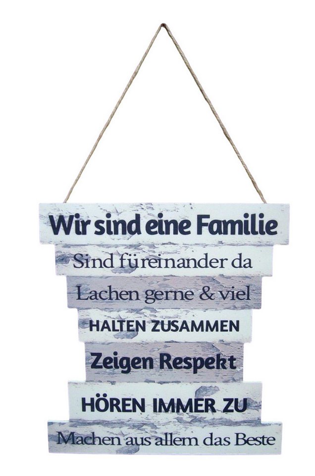 Deko-Impression Wanddekoobjekt Holzschild (MDF) Schild bedruckt Familie Familienregeln 32 x 31 (1 St) von Deko-Impression