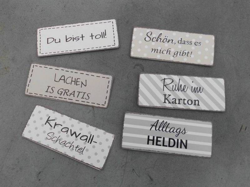 Deko-Impression Wanddekoobjekt Magnetschilder Kühlschrankschilder "Du bist toll..." 6 verschiedene (6 St) von Deko-Impression
