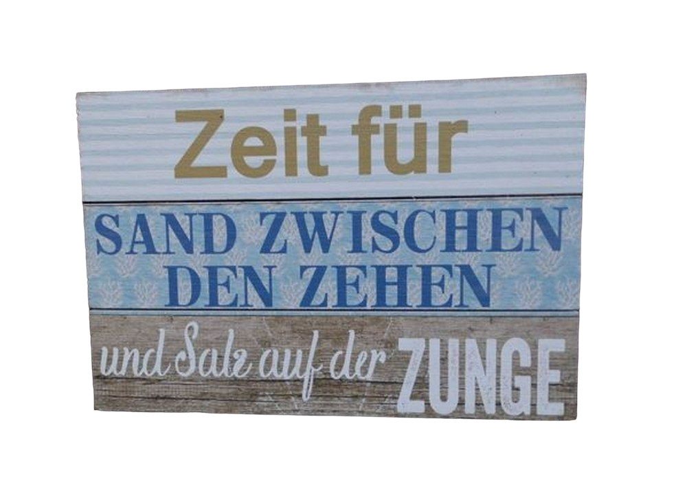 Deko-Impression Wanddekoobjekt Schild : Zeit für Sand zwischen den Zehen - a. Kordel Geschenk 30 cm (1 St) von Deko-Impression