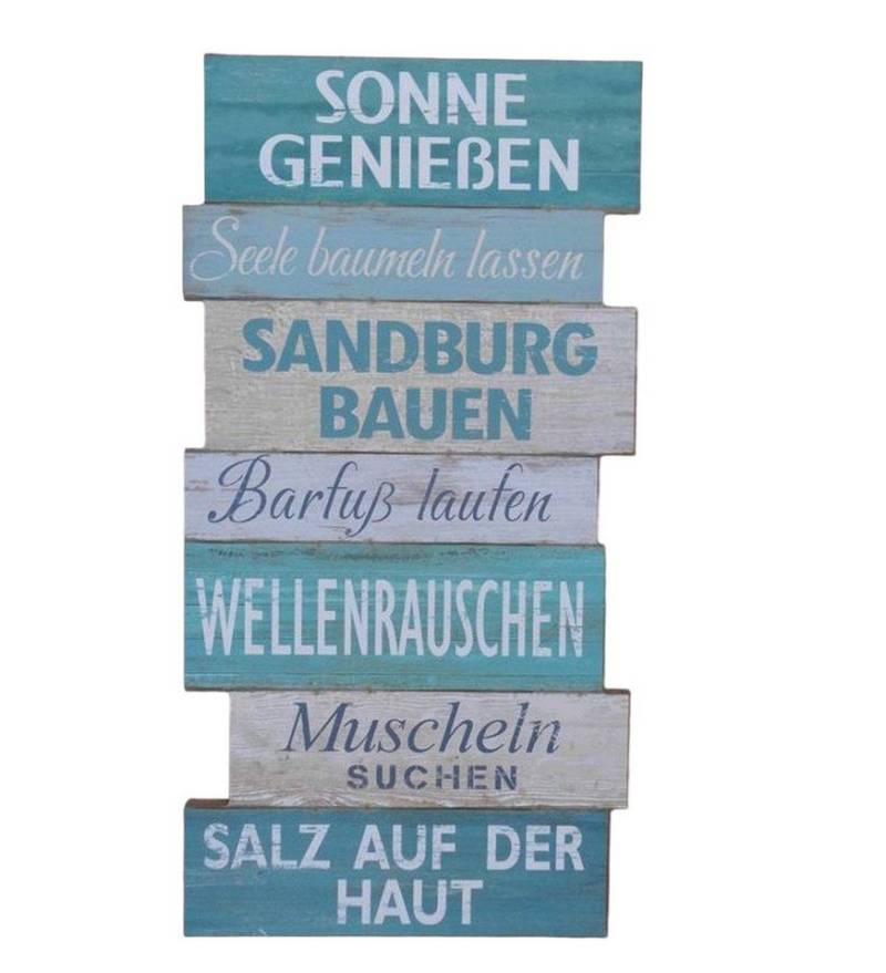 Deko-Impression Wanddekoobjekt Schild Strandregeln Gartenregeln Beach Relax Sonne Holz /MDF 49 cm (1 St) von Deko-Impression