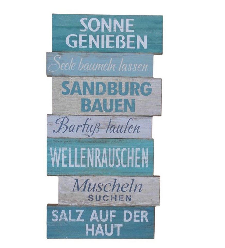 Deko-Impression Wanddekoobjekt Schild Strandregeln Gartenregeln Beach Relax Sonne Holz /MDF 49 cm (1 St) von Deko-Impression