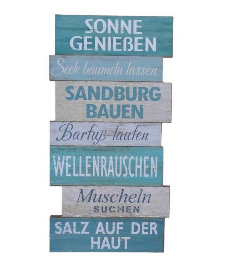 Deko-Impression Wanddekoobjekt Schild Strandregeln Gartenregeln Beach Relax Sonne Holz /MDF 49 cm (1 St) von Deko-Impression