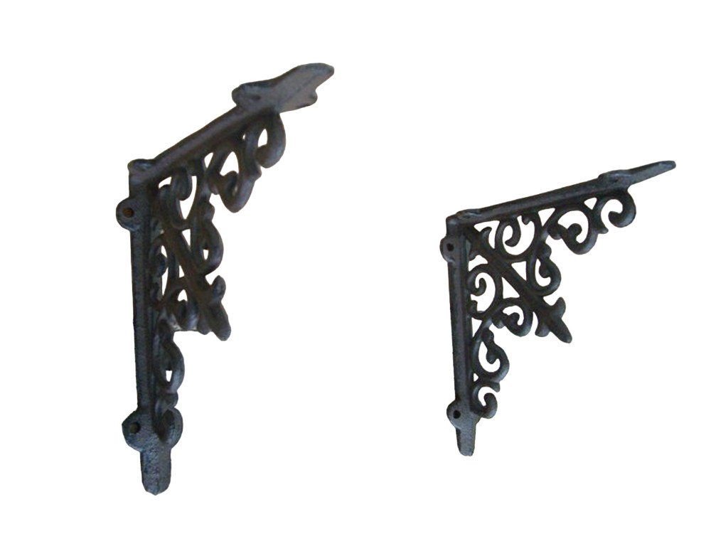 Deko-Impression Wandregalhalter Regalwinkel, 2er-Set, Regalträger, Wandkonsolen, Wandregal, Gusseisen, 2-tlg. von Deko-Impression
