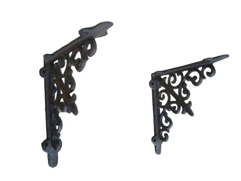 Deko-Impression Wandregalhalter Regalwinkel, 2er-Set, Regalträger, Wandkonsolen, Wandregal, Gusseisen, 2-tlg. von Deko-Impression