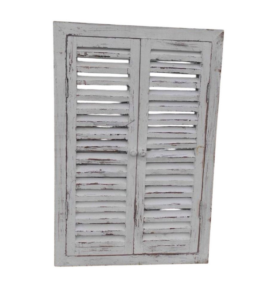 Deko-Impression Wandspiegel Wandspiegel a. Holz m. Fensterläden Shabby Antikweiß 60 x 40 cm (1-St) von Deko-Impression