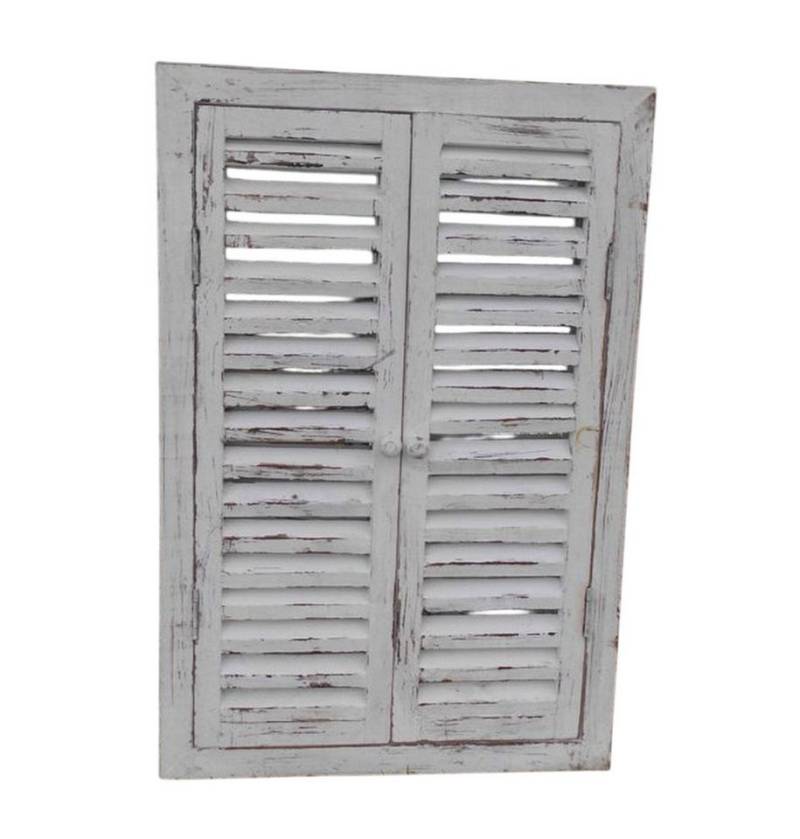 Deko-Impression Wandspiegel Wandspiegel a. Holz m. Fensterläden Shabby Antikweiß 60 x 40 cm (1-St) von Deko-Impression