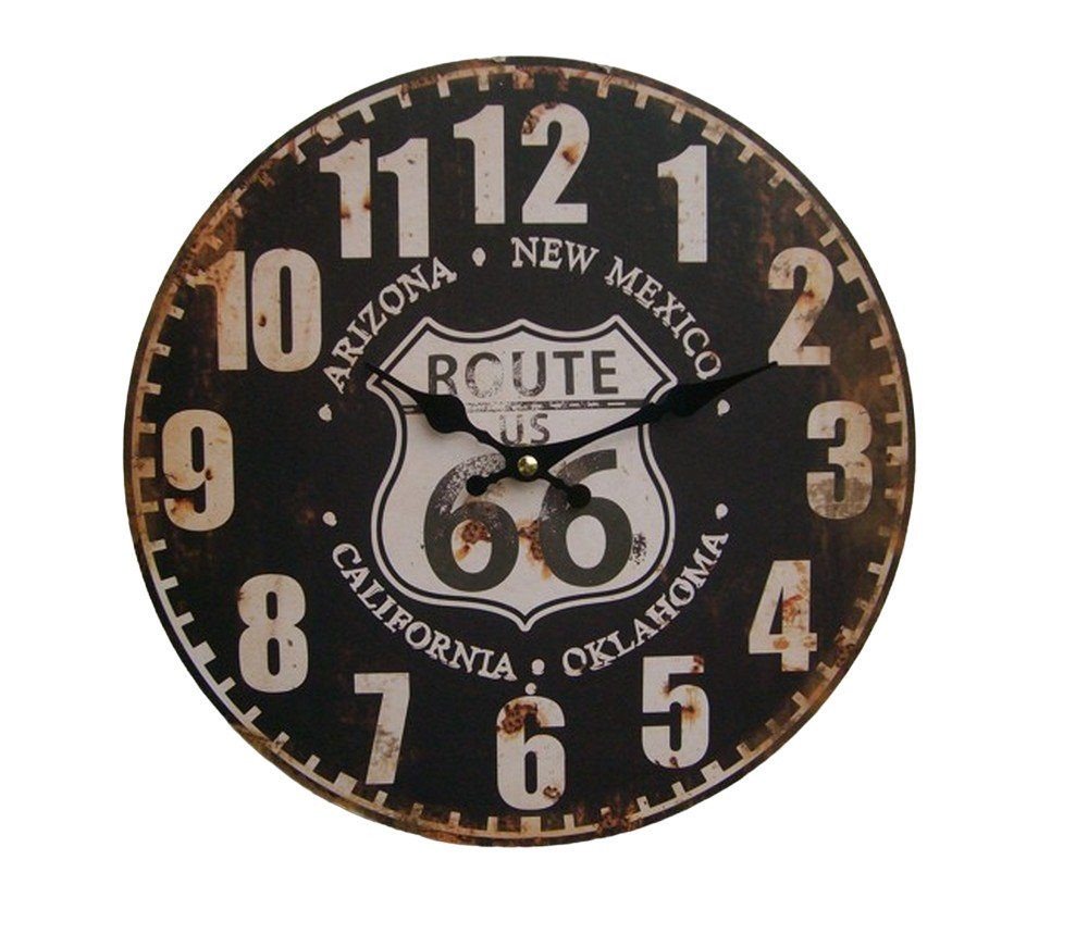 Deko-Impression Wanduhr Wanduhr Küchenuhr, route 66, america, USA, 28 cm Deko-Impression Wanduhr Wanduhr Küchenuhr, route 66, america, USA, 28 cm von Deko-Impression