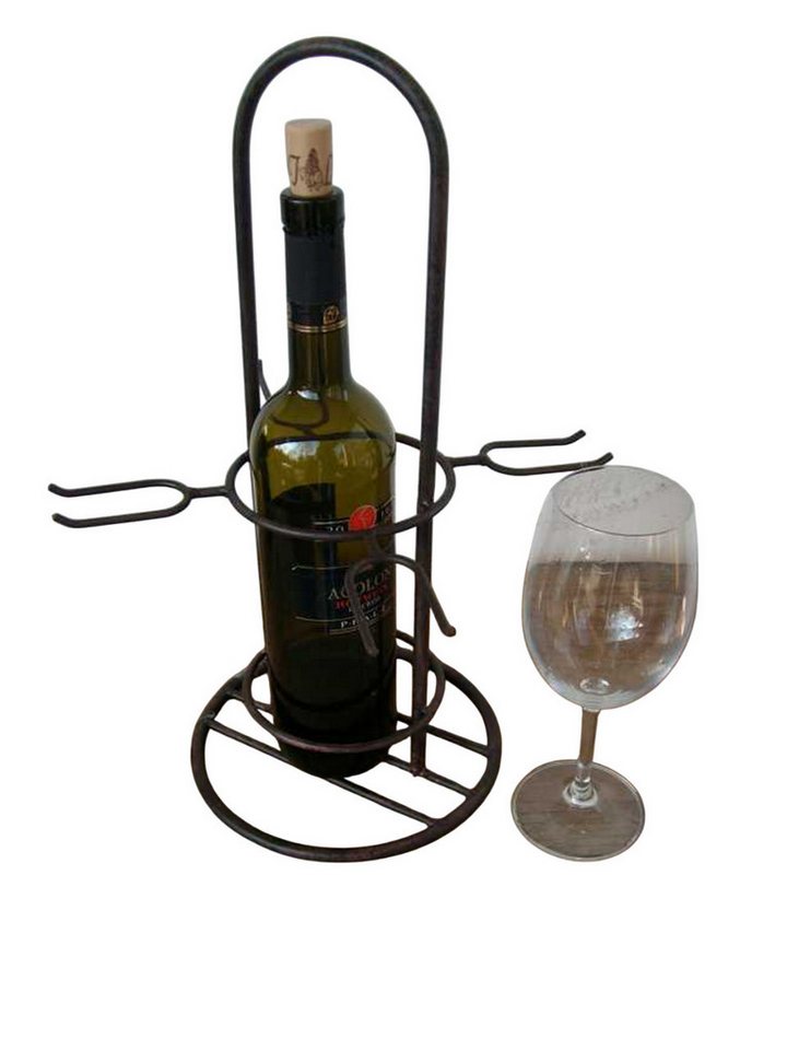 Deko-Impression Weinregal Weinregal Flaschen-Glashalter / Ständer Eisen Weinservierständer Eisen, 1-tlg. von Deko-Impression