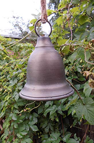 Deko-Impression Wohlklingende, dekorative Glocke Glockenschelle an Seil Eisen Bronze von Deko-Impression