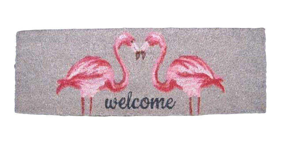 Fußmatte Fußmatte, Abtreter, Türmatte, Kokosmatte Flamingo welcome willkommen, Deko-Impression von Deko-Impression