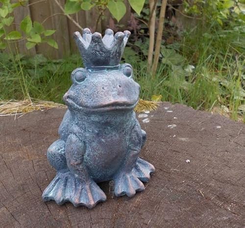 Deko-Impression Gartenfigur Frosch/Froschkönig Skulptur Gartendekoration Bronzefarben 15 cm von Deko-Impression
