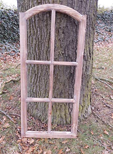 Großes Fenster Sprossenfenster Dekorahmen abgerundet Holz braun 112 cm von Deko-Impression