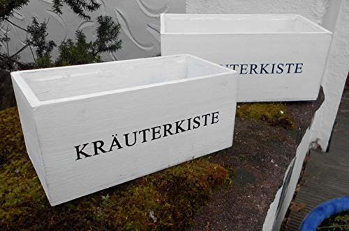 Deko-Impresion Kräuterkiste 2er Set Blumentöpfe Pflanzkisten Holz Weiss 27 + 22 cm Deko-Impresion Kräuterkiste 2er Set Blumentöpfe Pflanzkisten Holz Weiss 27 + 22 cm von Deko-Impresion