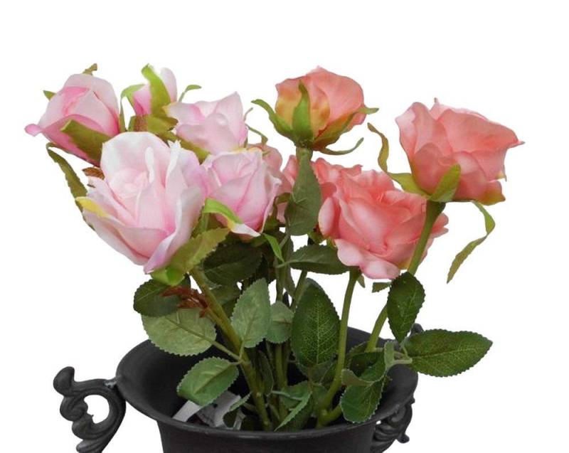 Kunstblume Zauberhafte Rosenstiele Blumenstrauß Kunstblumen 2 Stiele 5 Blüten, Deko-Impression von Deko-Impression