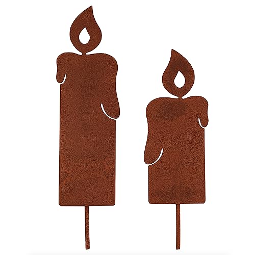 Deko Kind - Rostige Kerzen 2er Set - Premium Edelrost Qualität - Wetterbeständig - Rost Gartenstecker - Metallkerze - Tischdeko - Rost Deko - Kerzendeko - Kerzen zum Stecken - Rostkerzen Deko Kind - Rostige Kerzen 2er Set - Premium Edelrost Qualität - Wetterbeständig - Rost Gartenstecker - Metallkerze - Tischdeko - Rost Deko - Kerzendeko - Kerzen zum Stecken - Rostkerzen von Deko Kind