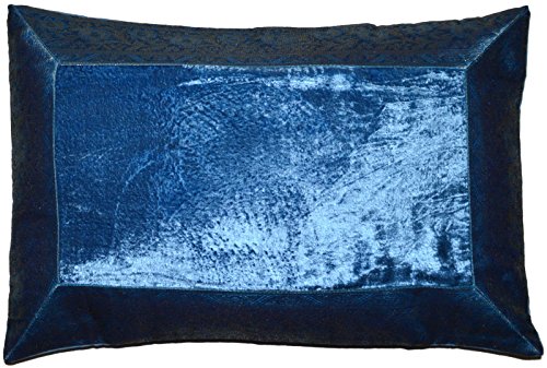 Deko-Kissenbezüge Kissenhülle Samt Brokat Asiatisch Indisch Orientalisch Bezug Kissen 50x30 cm (Blau) von Deko-Kissenbezüge