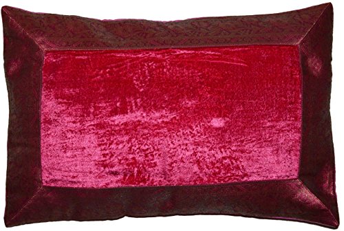 Deko-Kissenbezüge Kissenhülle Samt Brokat Asiatisch Indisch Orientalisch Bezug Kissen 50x30 cm (Pink) von Deko-Kissenbezüge