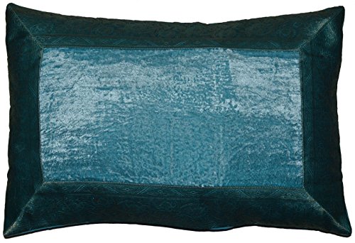 Deko-Kissenbezüge Kissenhülle Samt Brokat Asiatisch Indisch Orientalisch Bezug Kissen 50x30 cm (Türkis) von Deko-Kissenbezüge
