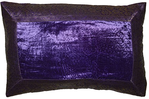 Deko-Kissenbezüge Kissenhülle Samt Brokat Asiatisch Indisch Orientalisch Bezug Kissen 50x30 cm (Violett) von Deko-Kissenbezüge