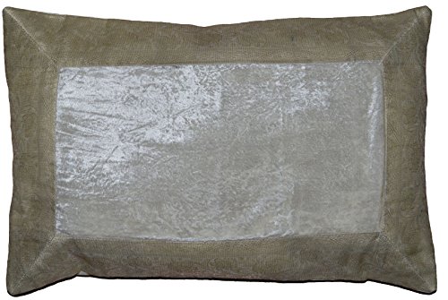 Deko-Kissenbezüge Kissenhülle Samt Brokat Asiatisch Indisch Orientalisch Bezug Kissen 50x30 cm (Weiß) von Deko-Kissenbezüge