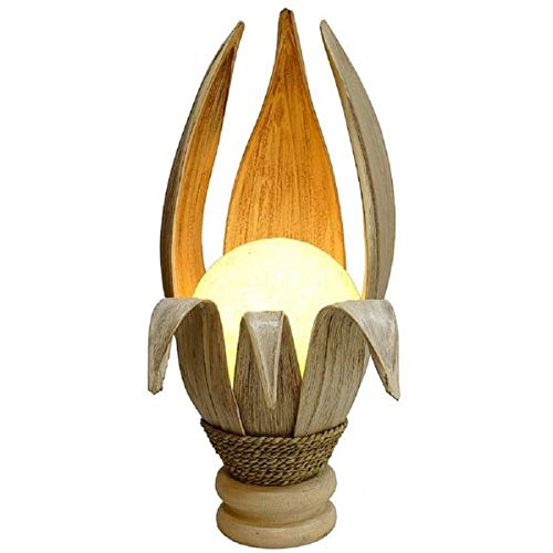 Deko-Leuchte LOTUS KARIMA, 6 Blätter, Tisch-Lampe aus Natur-Materialien, Stimmungsleuchte von Small Foot