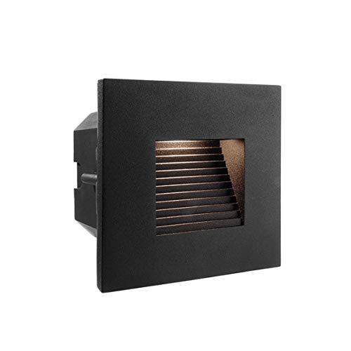 Abdeckung ECKIG/STUFE für LED Wandeinbauleuchte LIGHT BASE II COB OUTDOOR, 10 x 10cm, Abstrahlwinkel 70°, Aluminium, Schwarz von Deko-Light