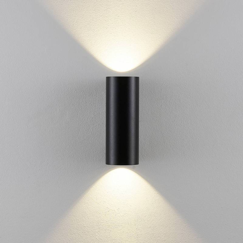 Außenwandlampe CAN, schwarz, 2-flg., Ø 8 cm IP65 Metall GU10 von Deko-Light