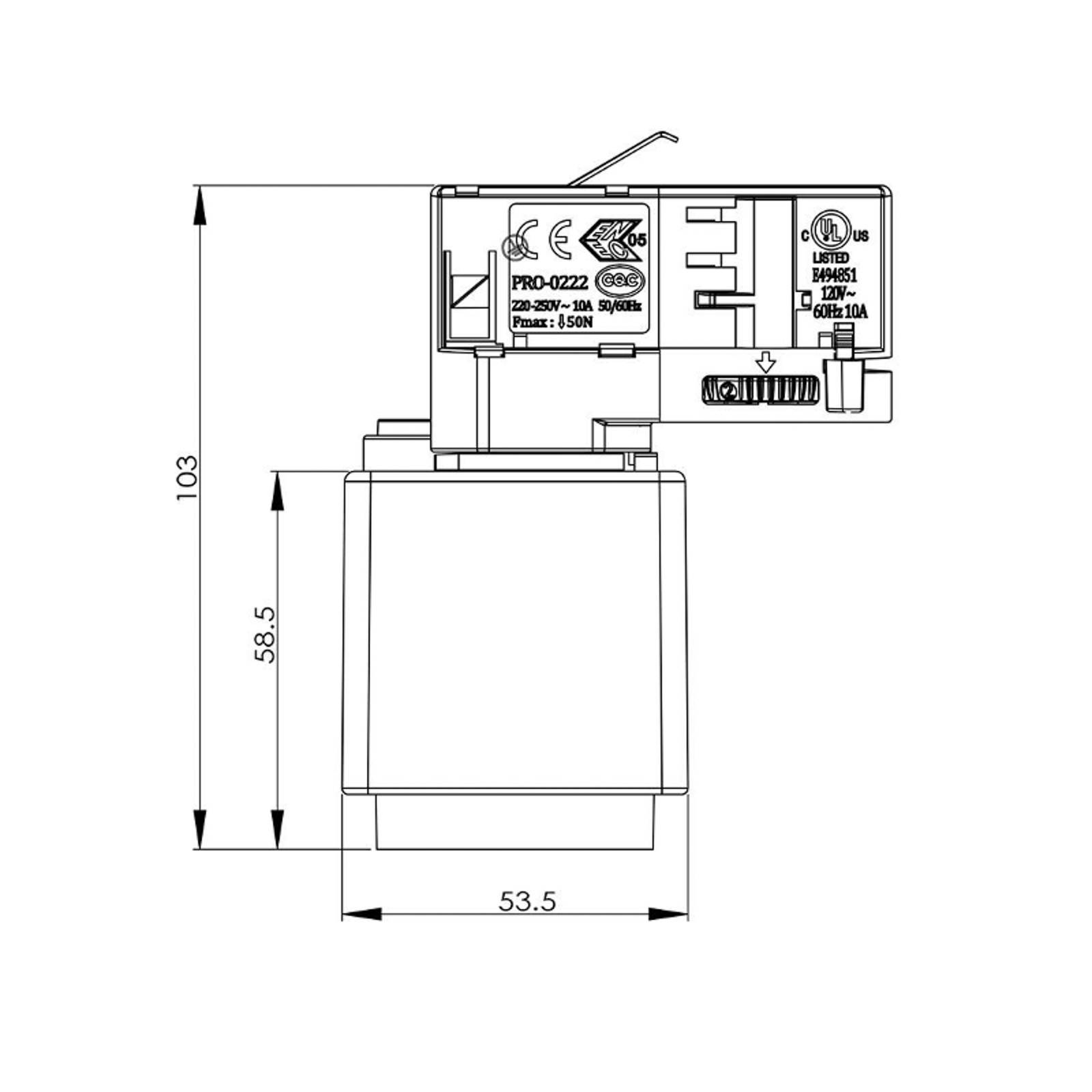 D Line Steckdosenadapter 3-Phasen-Schiene schwarz von Deko-Light