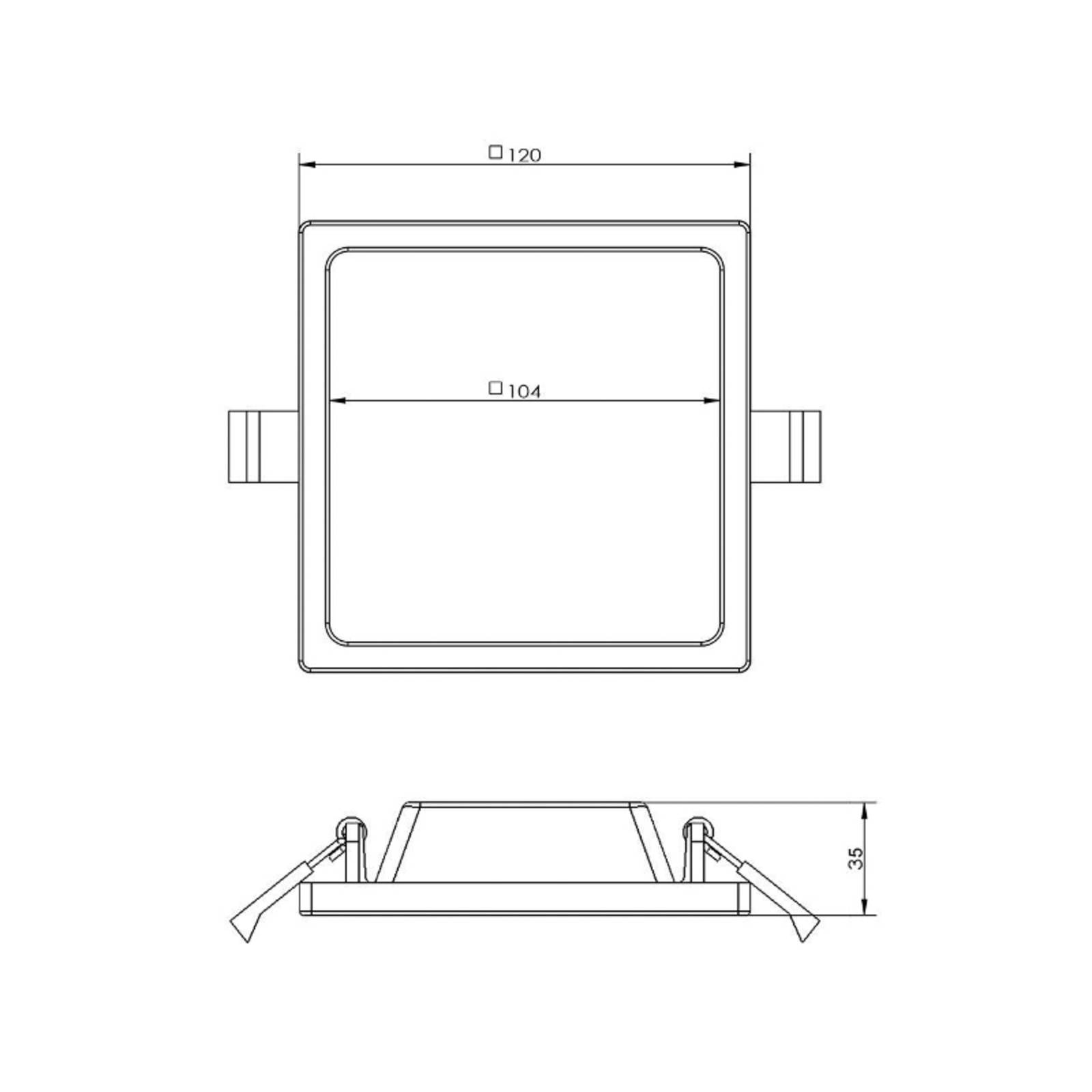 LED-Deckeneinbauleuchte Alya weiß 12x12cm 2.700 K von Deko-Light