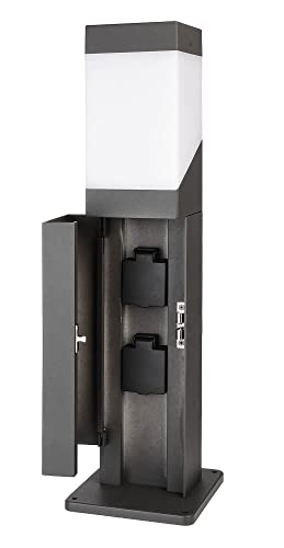 Deko-Light | Steckdosenturm Energieverteiler Wege-Leuchte 2-Fach Höhe 62cm außen outdoor inkl. 2 Steckdosen und E27 Sockel | Kukui Puka dunkelgrau Deko-Light | Steckdosenturm Energieverteiler Wege-Leuchte 2-Fach Höhe 62cm außen outdoor inkl. 2 Steckdosen und E27 Sockel | Kukui Puka dunkelgrau von Deko-Light