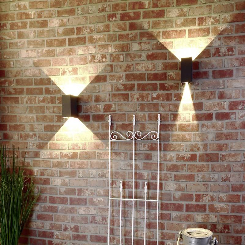 LED-Außenwandlampe Arcturus, Breite 8 cm, grafit 2-flg. IP54 von Deko-Light