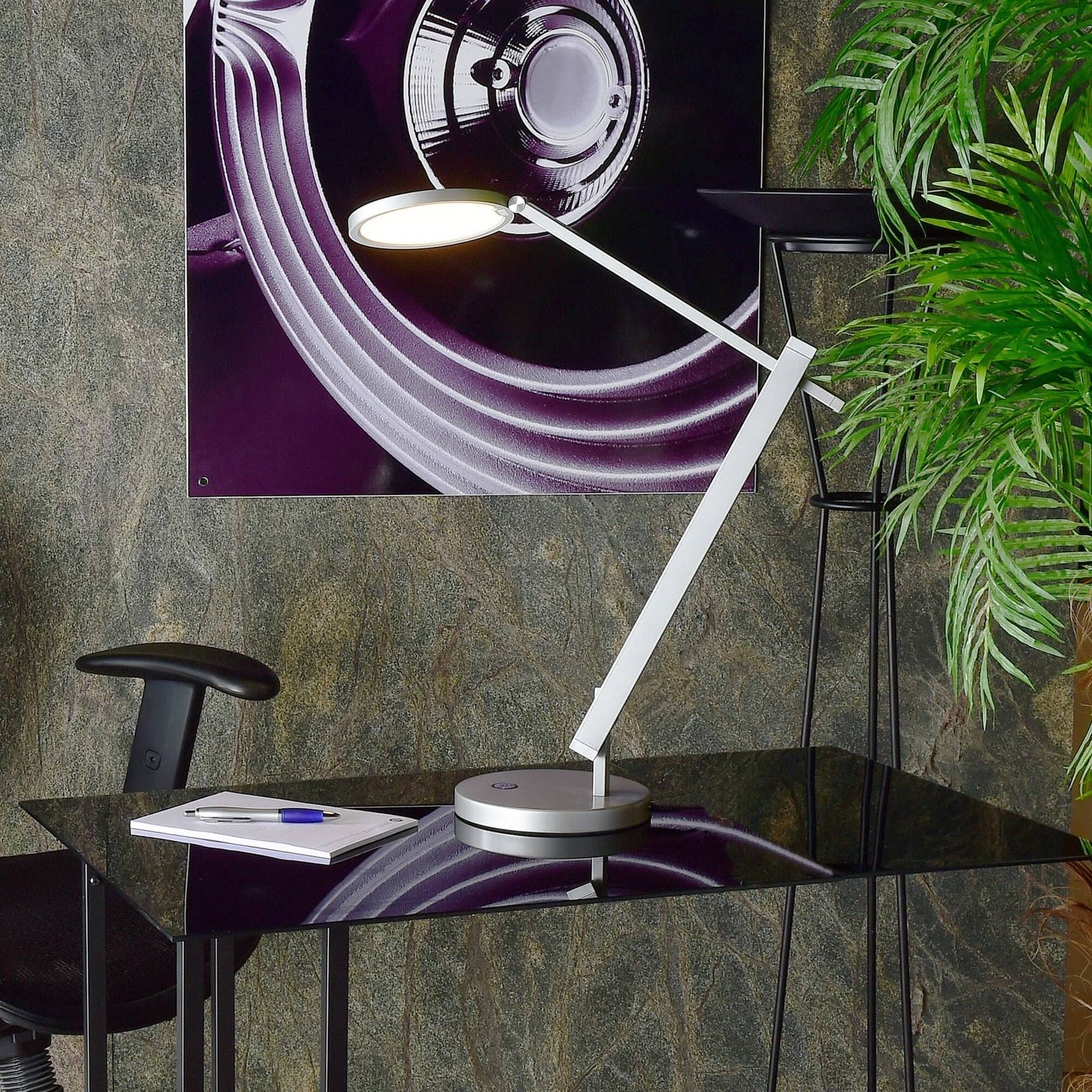 LED-Schreibtischleuchte Adhara 3-step-dim, silber LED-Schreibtischleuchte Adhara 3-step-dim, silber von Deko-Light