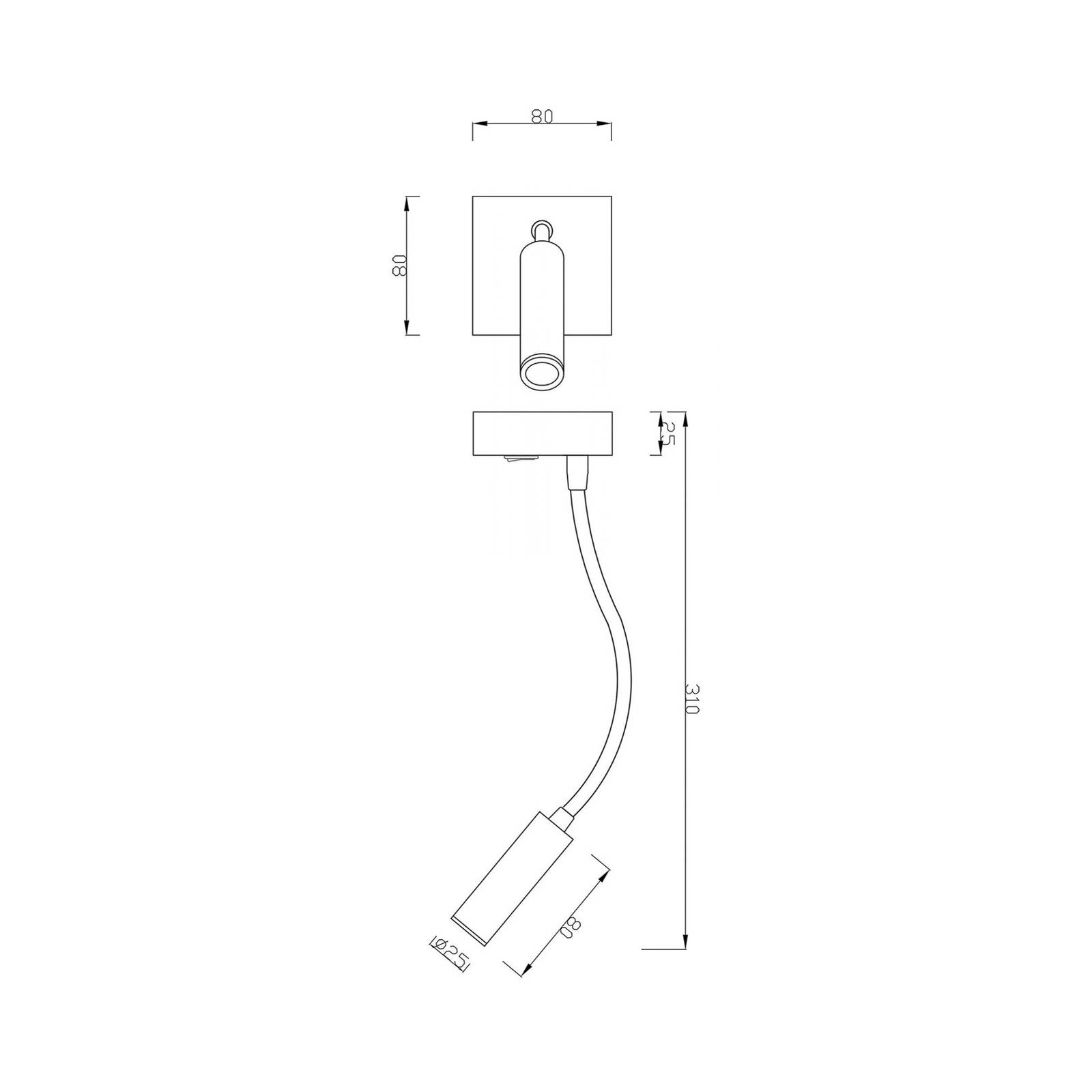 LED-Wandleuchte Brahe I, Leseleuchte, weiß von Deko-Light