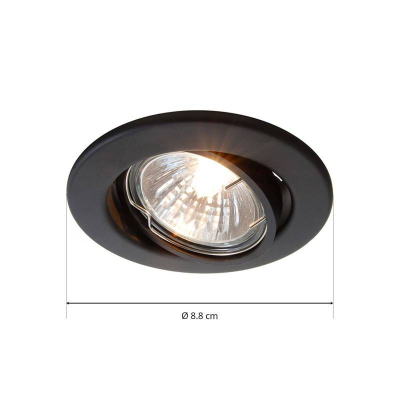 Schwenkbarer NV-Einbauring 6,8 cm schwarz matt von Deko-Light