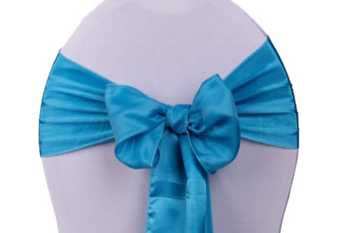 Deko Royal 25 Stück Satin Stuhlschleifen - Stuhlschärpe, Schleifen für Stuhlhussen, Satin Schleife, Stuhl Deko Hochzeit, Hochzeitsdekoration (Aqua Blau) von Deko Royal