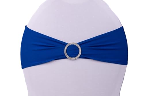 Deko Royal 25 Stück Stretch Stuhlschleifen - Spandex Stuhlschleife für Stuhlhussen, Stuhldeko Hochzeit, Hochzeitsdekoration, Stuhlschärpe (Royal Blau) von Deko Royal