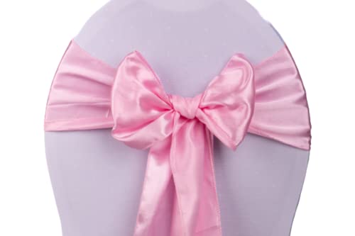 Deko Royal 50 Stück Satin Stuhlschleifen - - Stuhlschärpe, Schleifen für Stuhlhussen, Satin Schleife, Stuhl Deko Hochzeit, Hochzeitsdekoration (Rosa) von Deko Royal