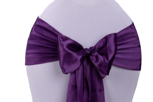 Deko Royal 50 Stück Satin Stuhlschleifen - Stuhlschärpe, Schleifen für Stuhlhussen, Satin Schleife, Stuhl Deko Hochzeit, Hochzeitsdekoration (Violett) von Deko Royal