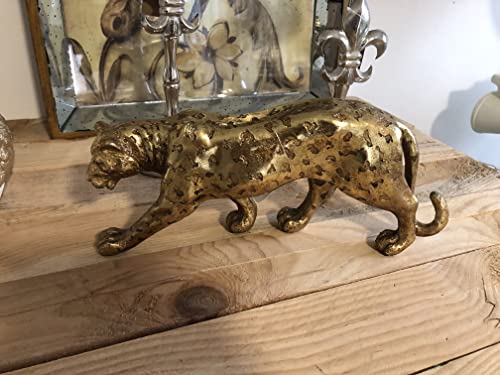 Leopard Goldfarbig Skulptur Dekoratives Figur Deko Accessoires L35 cm von Deko Shop Cologne