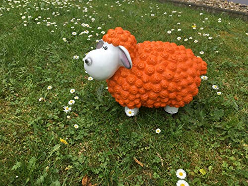Lustiges Deko Schaf bunt Lamm Orange Tierfigur Gartenfigur Tier von Deko Shop Cologne