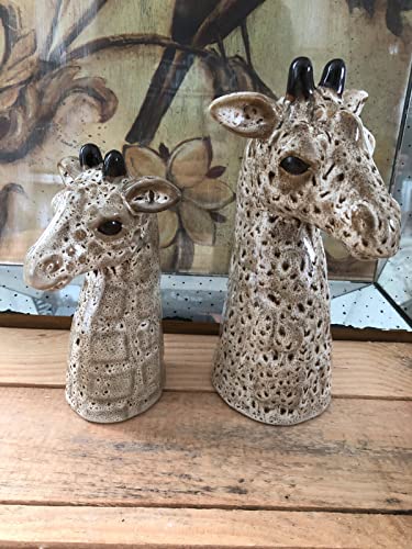Set Deko Blumenvasen Vase Keramik Giraffe Gesicht H23 und 17 cm von Deko Shop Cologne