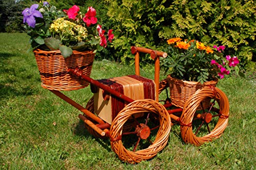 Bagger, Traktor aus Korbgeflecht, 80cm, Rattan, Weidenkörbe, bepflanzen möglich, Pflanzkorb, Blumentöpfe, Pflanzkübel, Pflanztrog, Pflanzgefäß, Pflanzschale, Pflanzkasten, Übertopf, Pflanzkarre von Deko-Shop-Hannusch