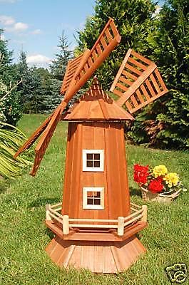 Deko-Shop-Hannusch Garten-Windmühle aus Holz – Höhe 1,15 Meter mit Solarbeleuchtung von Deko-Shop-Hannusch