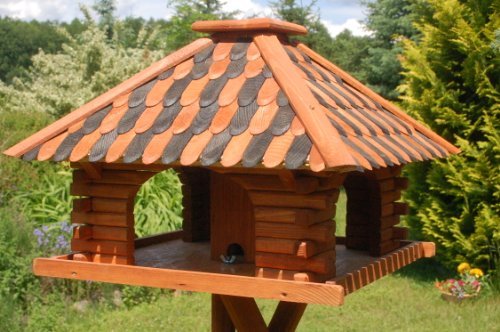 Deko-Shop-Hannusch Luxus Vogelhaus Vogelhäuschen super Blickfang mit und ohne Ständer (braun, ohne Ständer) von Deko-Shop-Hannusch