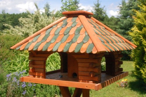 Deko-Shop-Hannusch Luxus Vogelhaus Vogelhäuschen super Blickfang mit und ohne Ständer (grün, ohne Ständer) von Deko-Shop-Hannusch