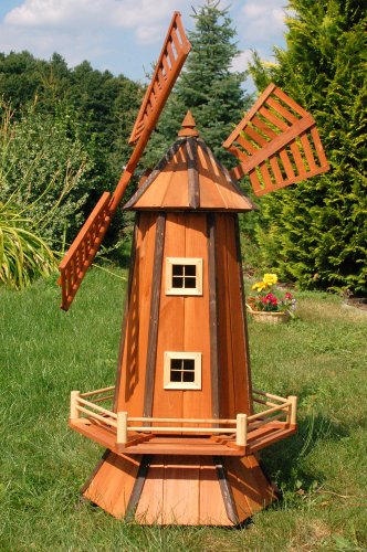 Deko-Shop-Hannusch Windmühle, Garten, Holz Windmühlen, Kugelgelagert, 1,3m,mit Solar von Deko-Shop-Hannusch